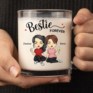 Friends Forever - Bestie Personalized Custom Glass Mug - Gift For Best Friends, BFF, Sisters