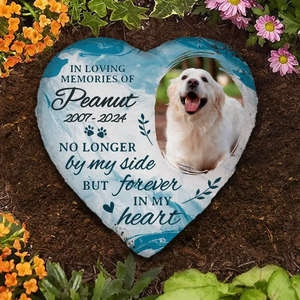 Custom Photo Forever In My Heart - Memorial Personalized Custom Heart Shaped Memorial Stone - Sympathy Gift For Pet Owners, Pet Lovers