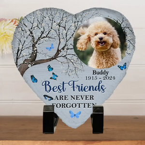 Custom Photo You Were My Favorite Hello - Memorial Personalized Custom Heart Shaped Memorial Stone - Sympathy Gift For Pet Owners, Pet Lovers