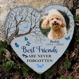 Custom Photo You Were My Favorite Hello - Memorial Personalized Custom Heart Shaped Memorial Stone - Sympathy Gift For Pet Owners, Pet Lovers