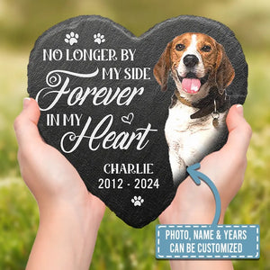 Custom Photo Always In My Thoughts - Memorial Personalized Custom Heart Shaped Memorial Stone - Sympathy Gift For Pet Owners, Pet Lovers