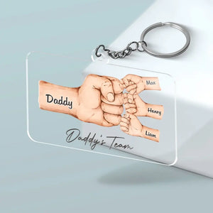 My Father Gave Me My Dreams - Family Personalized Custom Shaped Acrylic Keychain - Gift For Dad, Grandpa