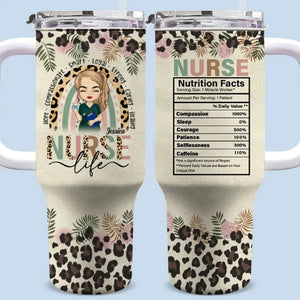 Caring Is The Essence Of Nursing - Nurse Personalized Custom 40 Oz Stainless Steel Tumbler With Handle - Appreciation, Thank You Gift, Nurse Life