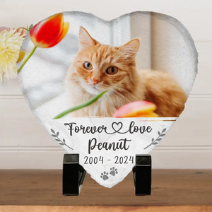 Custom Photo Things End, But Memories Last Forever - Memorial Personalized Custom Heart Shaped Memorial Stone - Sympathy Gift For Pet Owners, Pet Lovers