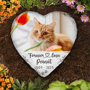 Custom Photo Things End, But Memories Last Forever - Memorial Personalized Custom Heart Shaped Memorial Stone - Sympathy Gift For Pet Owners, Pet Lovers