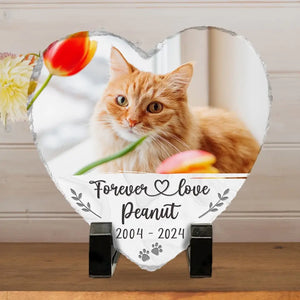 Custom Photo Things End, But Memories Last Forever - Memorial Personalized Custom Heart Shaped Memorial Stone - Sympathy Gift For Pet Owners, Pet Lovers