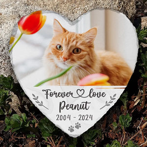 Custom Photo Things End, But Memories Last Forever - Memorial Personalized Custom Heart Shaped Memorial Stone - Sympathy Gift For Pet Owners, Pet Lovers