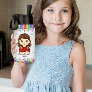 I'm Back - Personalized Custom Kid Water Bottle - Back To School Gift For Kid, Grandkid