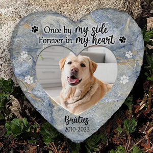 Custom Photo Best Friends Are Never Forgotten - Memorial Personalized Custom Heart Shaped Memorial Stone - Sympathy Gift For Pet Owners, Pet Lovers