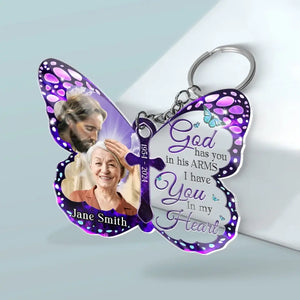 Custom Photo We Miss You And Love You Always - Memorial Personalized Custom Shaped Acrylic Keychain - Sympathy Gift For Family Members