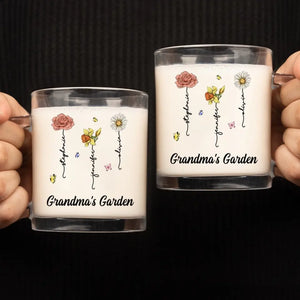 My Grandma's Favorite Garden - Family Personalized Custom Glass Mug - Gift For Mom, Grandma