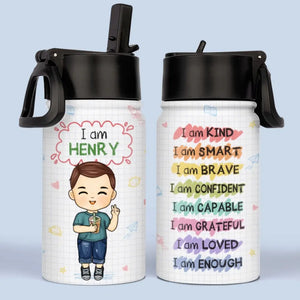 I Am Kind - Personalized Custom Kid Water Bottle - Back To School Gift For Kid, Grandkid