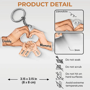 A Little World Created By Love - Family Personalized Custom Shaped Acrylic Keychain - Gift For Family Members