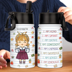 I Am Loved - Personalized Custom Kid Water Bottle - Back To School Gift For Kid, Grandkid