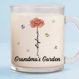 My Grandma's Favorite Garden - Family Personalized Custom Glass Mug - Gift For Mom, Grandma