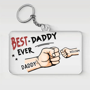 Dad Is My Best Mate - Family Personalized Custom Shaped Acrylic Keychain - Gift For Dad, Grandpa