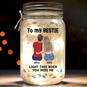 You Bring Out The Best In Me - Bestie Personalized Custom Mason Jar Light - Gift For Best Friends, BFF, Sisters