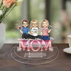 The Infinite Love Between Mom And Daughters - Family Personalized Custom Acrylic Shaking Stand - Gift For Mom, Grandma