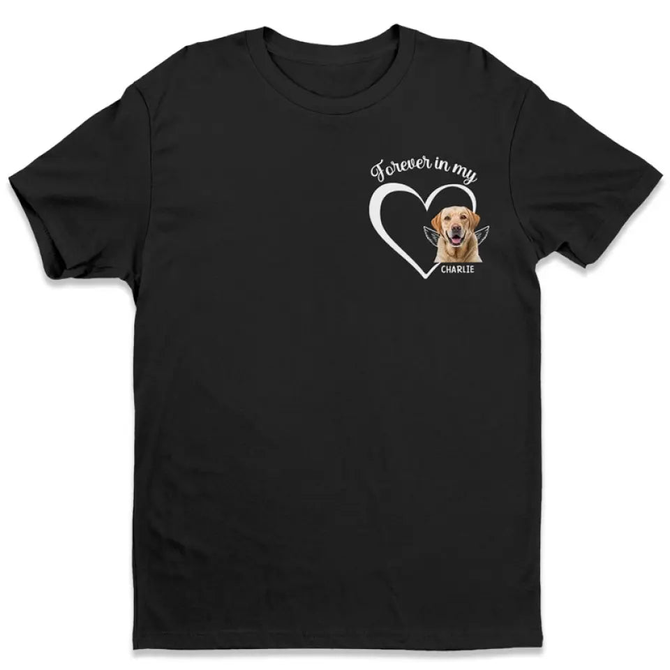 Custom Photo No Longer By My Side, But Forever In My Heart - Memorial Personalized Custom Unisex T-shirt, Hoodie, Sweatshirt - Sympathy Gift For Pet Owners, Pet Lovers