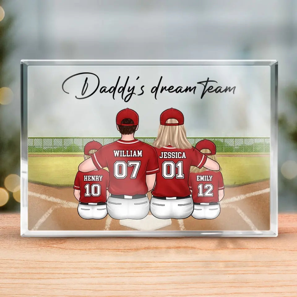 Dream Team - Family Personalized Custom Rectangle Shaped Acrylic Plaque - Gift For Family Members