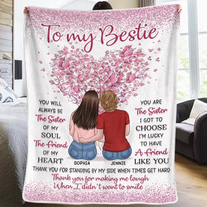 I'm Lucky To Have A Friend Like You - Bestie Personalized Custom Blanket - Gift For Best Friends, BFF, Sisters