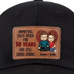 Loving You Is The Most Precious Adventure I Know - Couple Personalized Custom Leather Patch Hat - Gift For Husband Wife, Anniversary