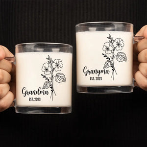 A Grandma Is Warm Hugs And Sweet Memories - Family Personalized Custom Glass Mug - Gift For Mom, Grandma