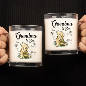 Grandma To Bee - Family Personalized Custom Glass Mug - Gift For Mom, Grandma