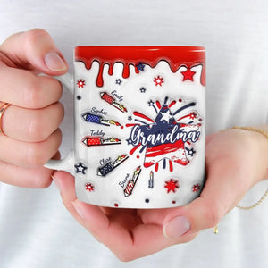 The Best Moms Get Promoted To Grandma - Family Personalized Custom 3D Inflated Effect Printed Mug - Gift For Mom, Grandma