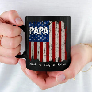 You Embody The Heart Of America - Family Personalized Custom Black Mug - Gift For Dad, Grandpa