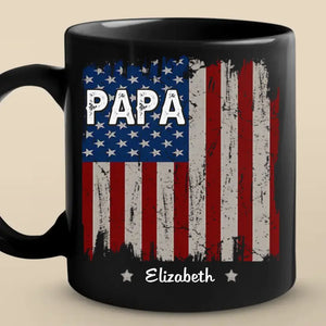 You Embody The Heart Of America - Family Personalized Custom Black Mug - Gift For Dad, Grandpa