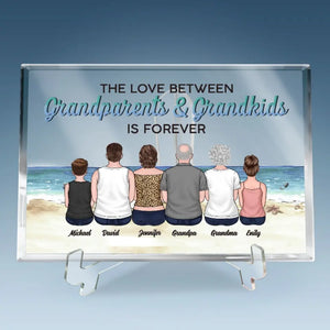 The Love Between Grandparents And Grandkids Knows No Distance - Family Personalized Custom Rectangle Shaped Acrylic Plaque - Gift For Family Members