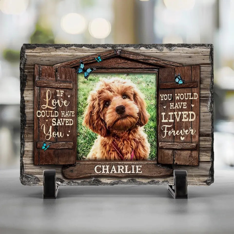 Custom Photo Forever In My Heart - Memorial Personalized Custom Rectangle Shaped Stone With Stand - Sympathy Gift For Pet Owners, Pet Lovers