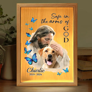 Custom Photo God, Be A Guiding Light For My Family - Memorial Personalized Custom Frame Light Box - Sympathy Gift For Family Members, Pet Owners, Pet Lover