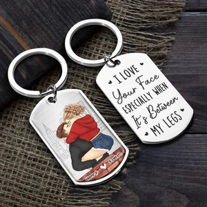 With You, Every Moment Is A Fairytale - Couple Personalized Custom Keychain - Gift For Husband Wife, Anniversary