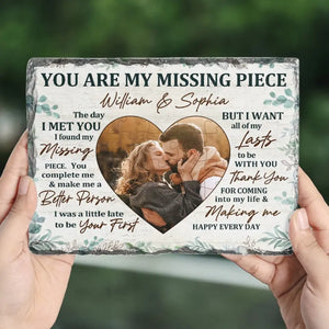 Custom Photo I Want All Of My Lasts To Be With You - Couple Personalized Custom Rectangle Shaped Stone With Stand - Gift For Husband Wife, Anniversary