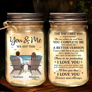 I Have Found The One Whom My Soul Loves - Couple Personalized Custom Mason Jar Light - Gift For Couple, Husband Wife, Anniversary