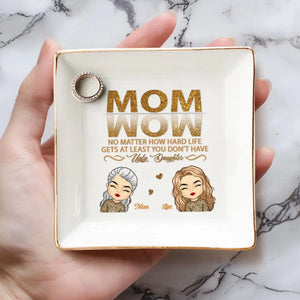 Mother And Daughter Love Shines Eternal - Family Personalized Custom Jewelry Dish - Gift For Mom, Daughter