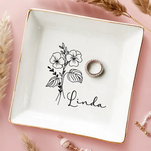 A Flower Blossoms For Its Own Joy - Bestie Personalized Custom Jewelry Dish - Gift For Best Friends, BFF, Sisters