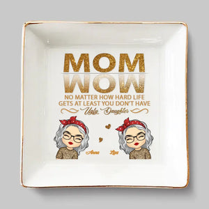 Mother And Daughter Love Shines Eternal - Family Personalized Custom Jewelry Dish - Gift For Mom, Daughter