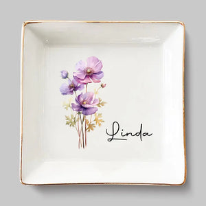 Where Flowers Bloom So Does Hope - Bestie Personalized Custom Jewelry Dish - Gift For Best Friends, BFF, Sisters