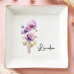 Where Flowers Bloom So Does Hope - Bestie Personalized Custom Jewelry Dish - Gift For Best Friends, BFF, Sisters