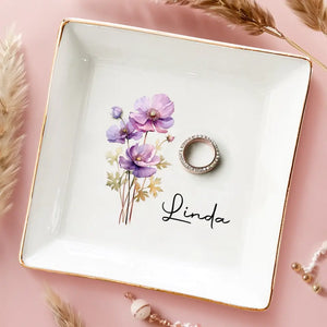 Where Flowers Bloom So Does Hope - Bestie Personalized Custom Jewelry Dish - Gift For Best Friends, BFF, Sisters