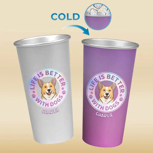 Just A Girl Who Loves Dogs - Dog Personalized Custom Aluminum Changing Color Cup - Gift For Pet Owners, Pet Lovers