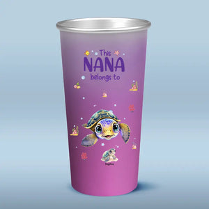 This Grandma Turtle Belongs To - Family Personalized Custom Aluminum Changing Color Cup - Gift For Grandma