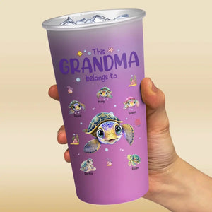 This Grandma Turtle Belongs To - Family Personalized Custom Aluminum Changing Color Cup - Gift For Grandma