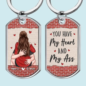 My Favorite Love Story Is Ours - Couple Personalized Custom Keychain - Gift For Husband Wife, Anniversary