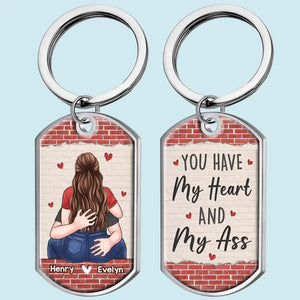 My Favorite Love Story Is Ours - Couple Personalized Custom Keychain - Gift For Husband Wife, Anniversary