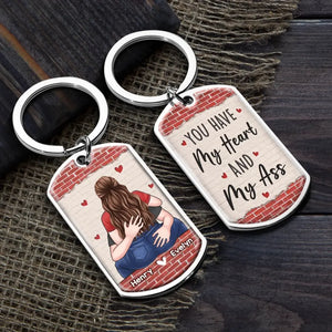 My Favorite Love Story Is Ours - Couple Personalized Custom Keychain - Gift For Husband Wife, Anniversary