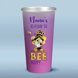 Grandma's Reasons To Bee Happy - Family Personalized Custom Aluminum Changing Color Cup - Gift For Grandma